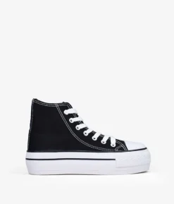 Best Bosanova Zapatillas de tela altas negras con plataforma