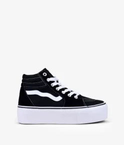 Clearance Bosanova Zapatillas de tela altas negras con plataforma