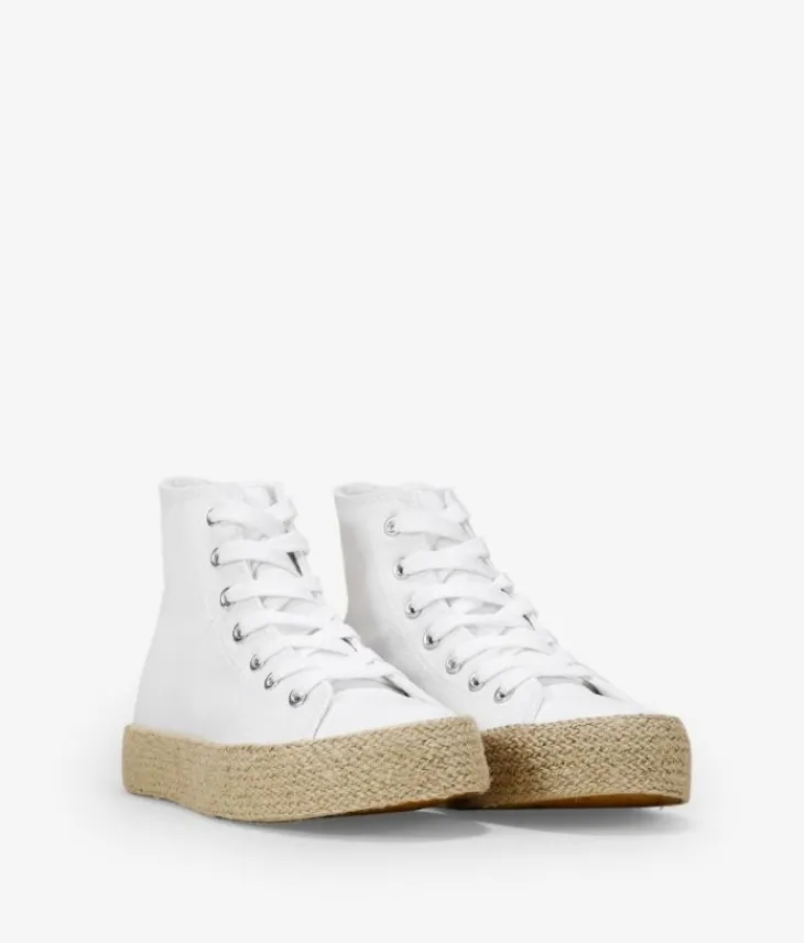 Best Bosanova Zapatillas de tela altas blancas con suela de esparto