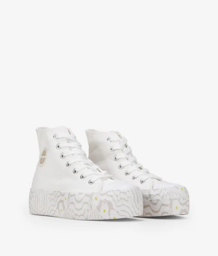 Best Bosanova Zapatillas de tela altas blancas con plataforma