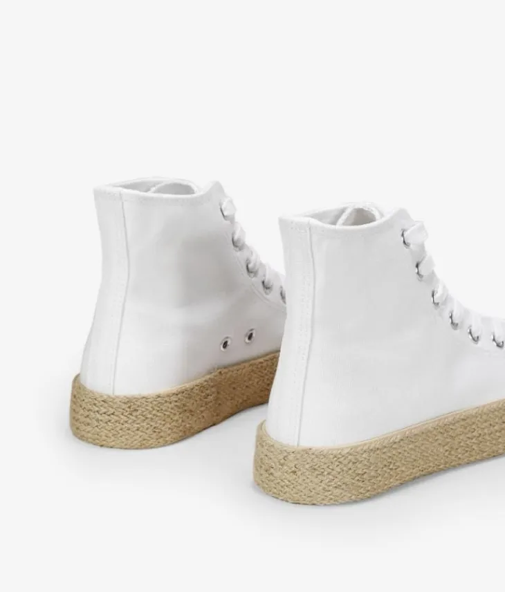 Best Bosanova Zapatillas de tela altas blancas con suela de esparto