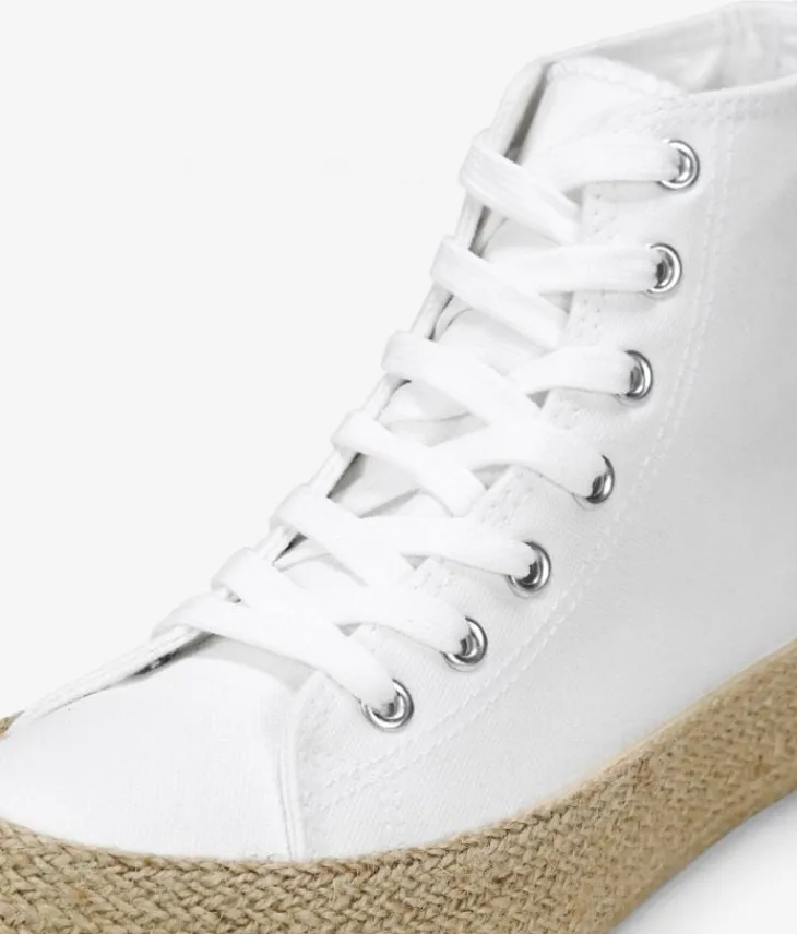 Best Bosanova Zapatillas de tela altas blancas con suela de esparto