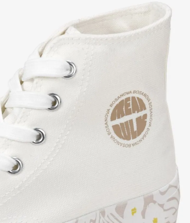 Best Bosanova Zapatillas de tela altas blancas con plataforma