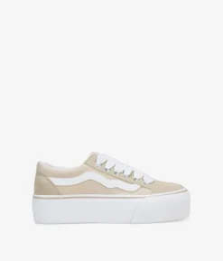 Clearance Bosanova Zapatillas de tela beige con plataforma
