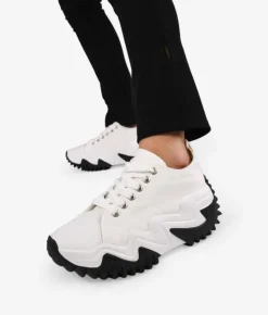 New Bosanova Zapatillas de tela blancas con plataforma y suela dentada