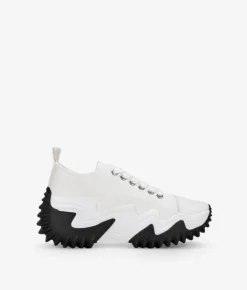 New Bosanova Zapatillas de tela blancas con plataforma y suela dentada