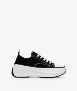 New Bosanova Zapatillas de tela negras con plataforma