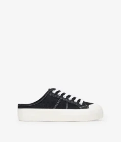 Sale Bosanova Zapatillas destalonadas negras denim con cordones