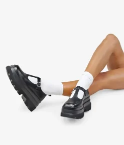 Sale Bosanova Zapatos de plataforma negros con hebilla