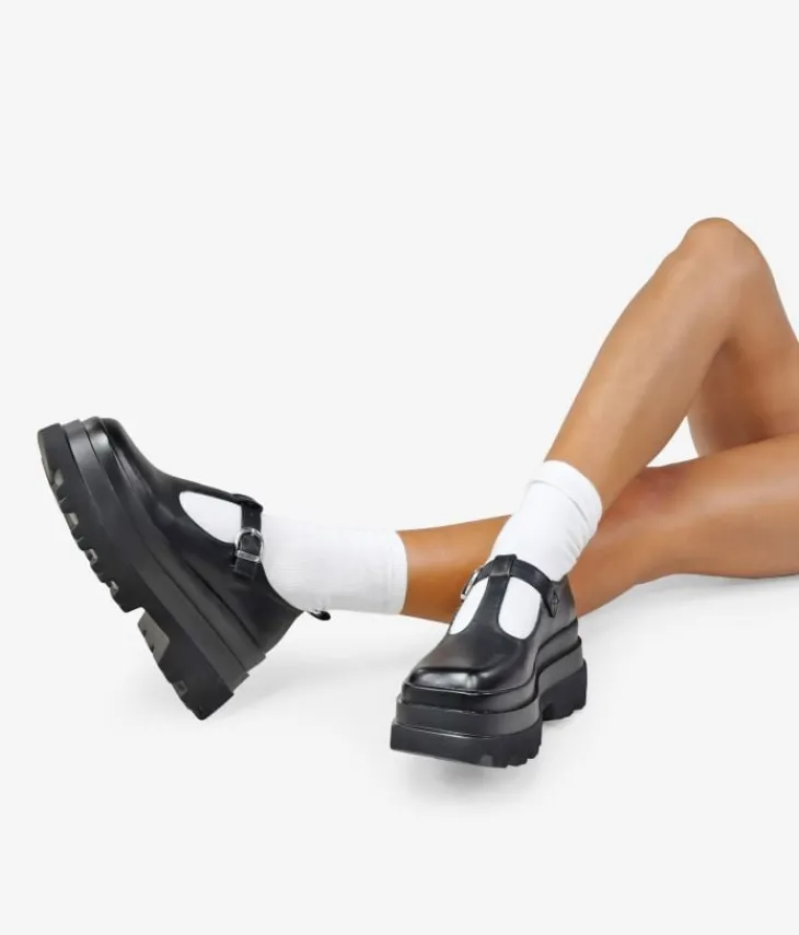 Sale Bosanova Zapatos de plataforma negros con hebilla