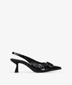 Online Bosanova Zapatos de tacón negros con doble hebilla