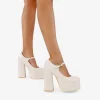 Outlet Bosanova Zapatos Mary Jane beige tacón XXL y plataforma