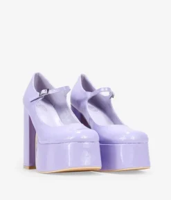 Outlet Bosanova Zapatos Mary Jane lila tacón XXL y plataforma