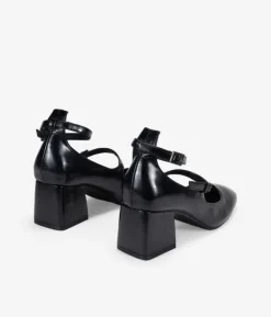 Outlet Bosanova Zapatos Mary Jane negros con doble tira y tacón