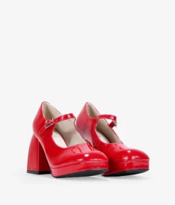 Discount Bosanova Zapatos Mary Jane rojos con tacón cuadrado