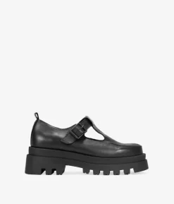 Sale Bosanova Zapatos negros en piel con hebilla al tono