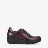 Outlet Bosanova Zapatos piel burdeos con cuña