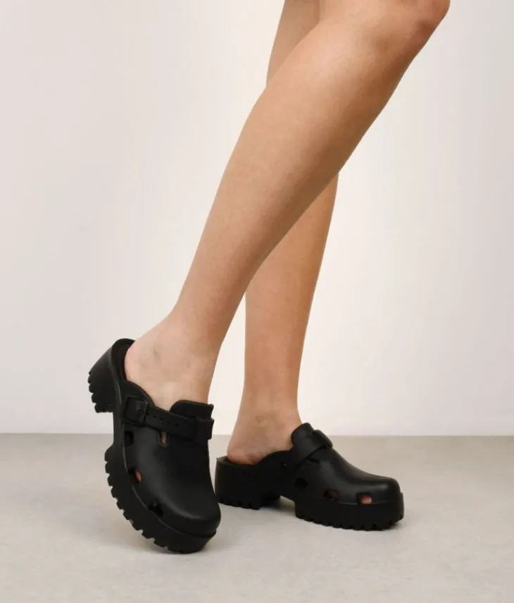 Best Bosanova Zuecos de goma negros con plataforma
