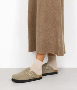 Best Bosanova Zuecos de plataforma taupe en serraje piel