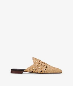 Online Bosanova Zuecos mules planas beige de esparto