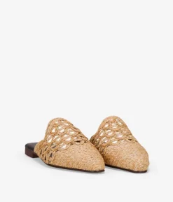 Online Bosanova Zuecos mules planas beige de esparto